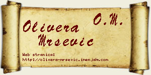 Olivera Mršević vizit kartica
